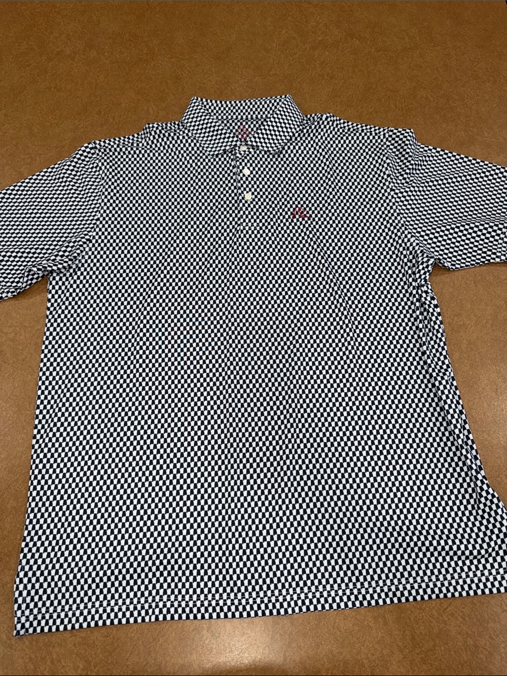 Rhoback Roll Tide Alabama Black and White State Polo • Like New Condition • XL